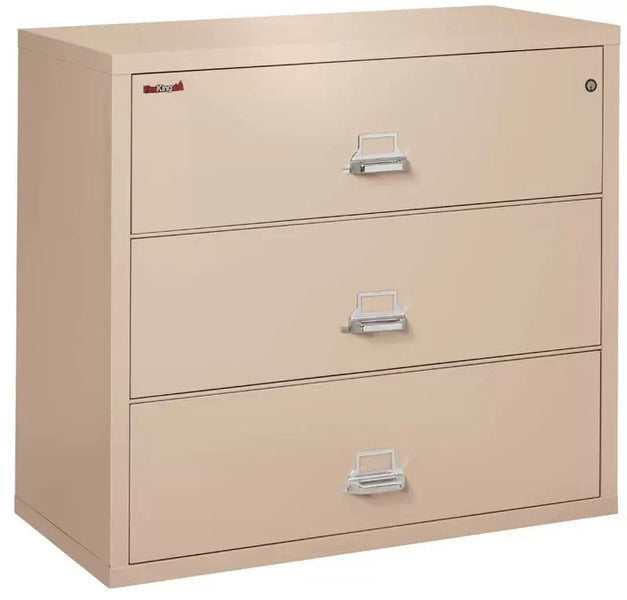 FireKing 3-4422-C Three Drawer Lateral Fireproof File Cabinet Champagne