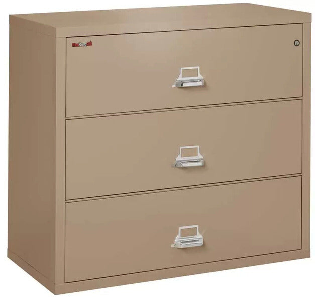 FireKing 3-4422-C Three Drawer Lateral Fireproof File Cabinet Parchment