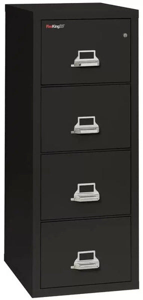 FireKing 4-1825-C Four Drawer Fireproof File Cabinet Black