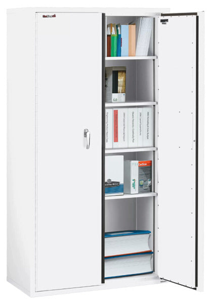 FireKing CF7236-D Secure Storage Cabinet Arctic White Open Stocked