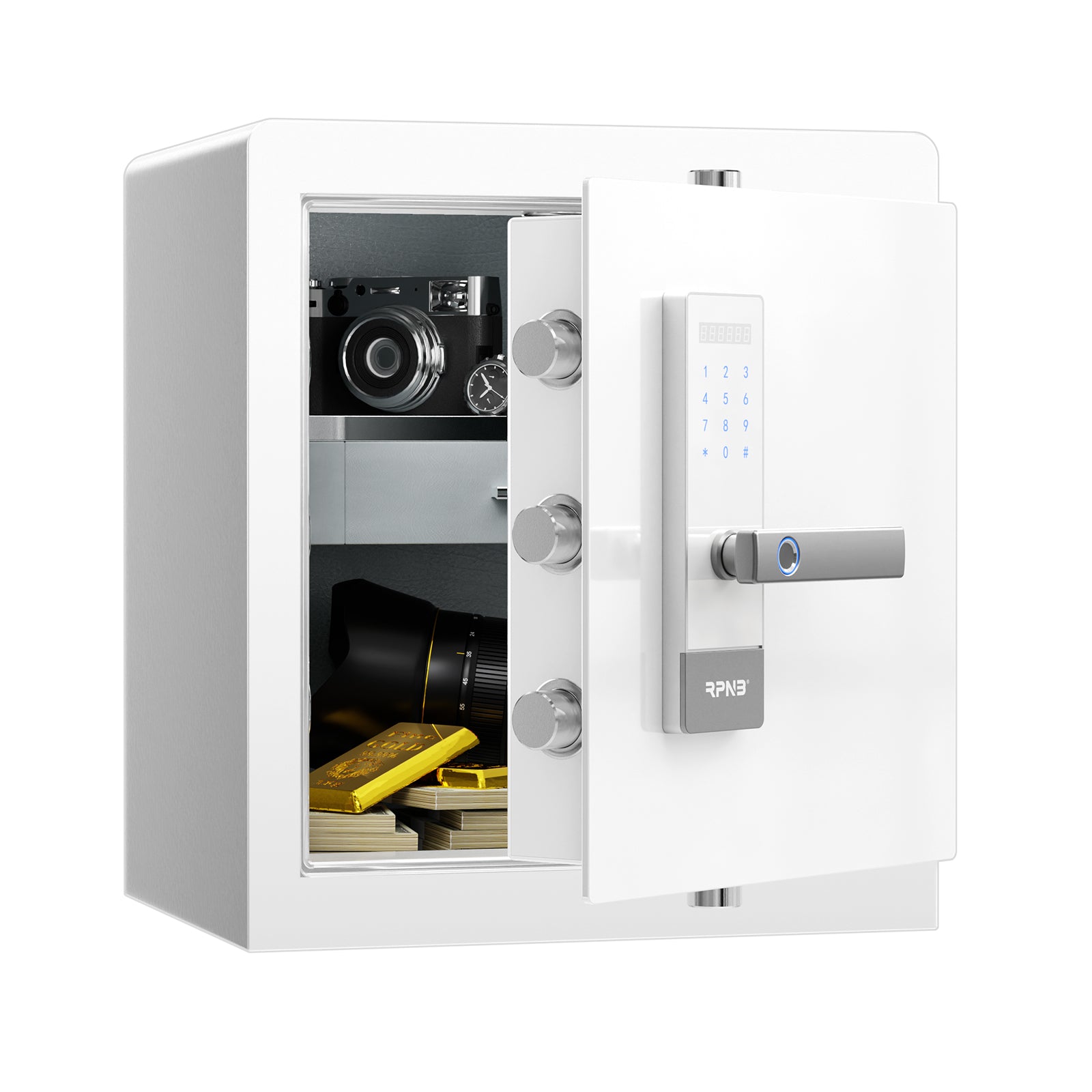 RPNB RPHS45W White Luxury Biometric Home Safe