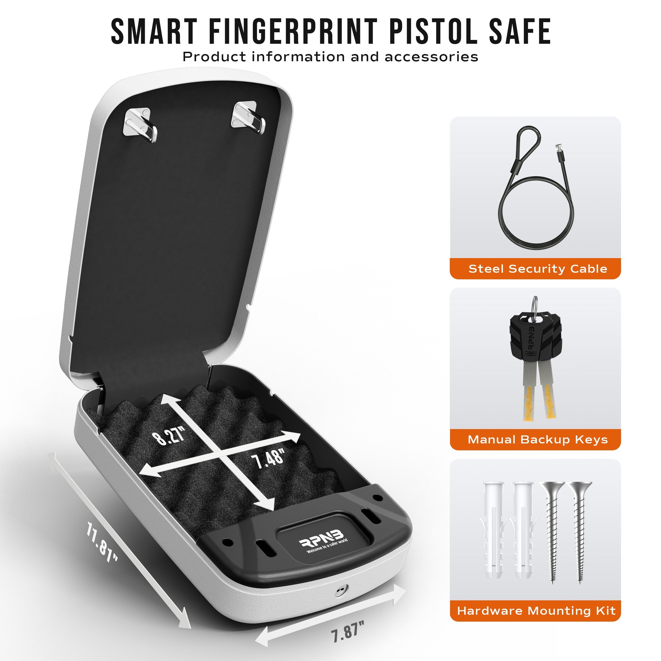 RPNB RP2008 Biometric Pistol Safe for Nightstand