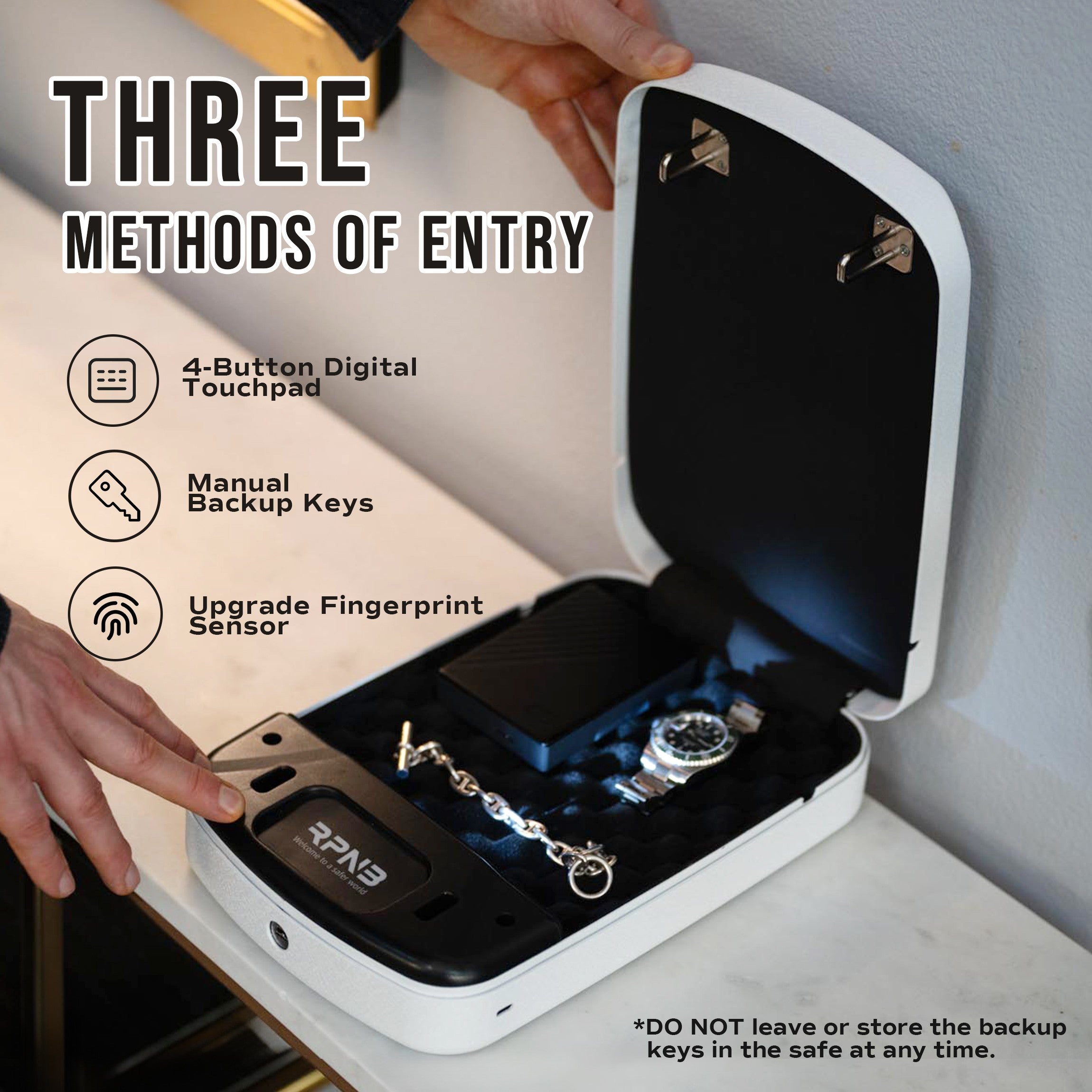 RPNB RP2008 Biometric Pistol Safe for Nightstand