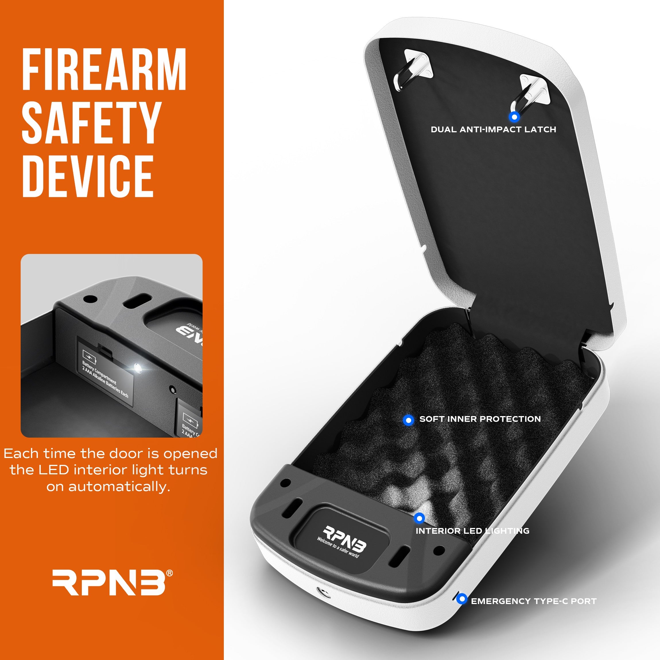 RPNB RP2008 Biometric Pistol Safe for Nightstand