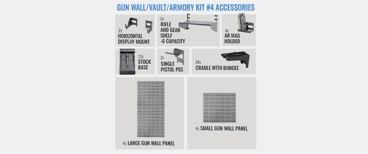 SecureIt Tactical Gun Wall Armory Kit #4 Accessories