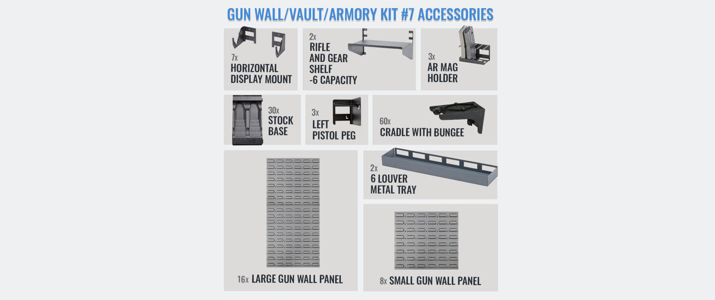 SecureIt Tactical Gun Wall Armory Kit #7 Accessories