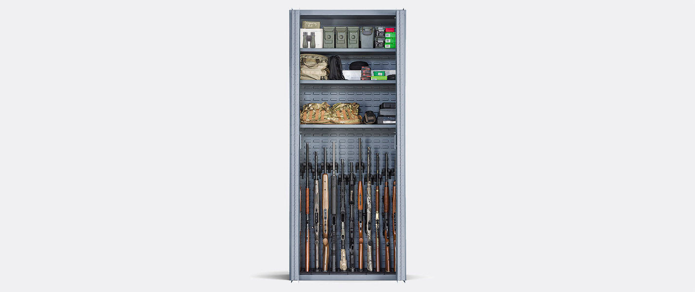 SecureIt Tactical SEC-300-12R Rifle Storage Cabinet Open Stocked