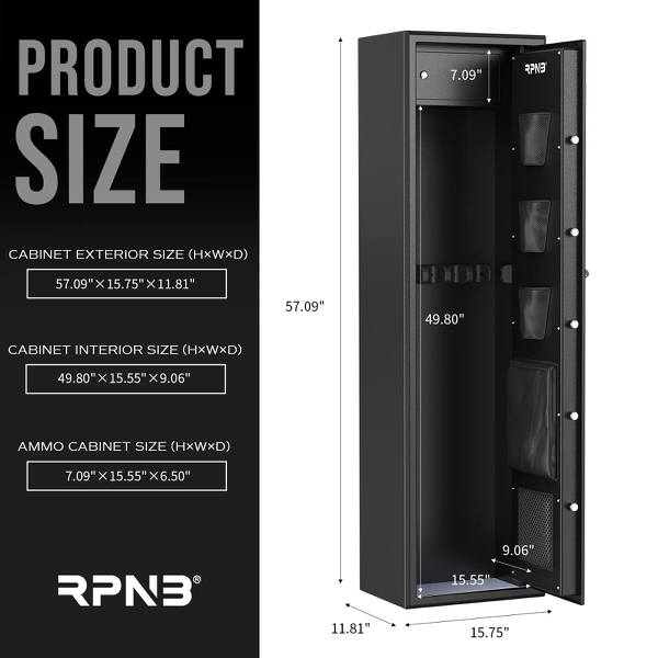 rpnb 7fr fireproof gun safe product size