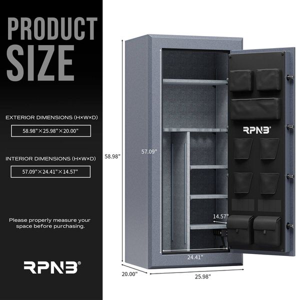 rpnb rpfs24 g large fireproof rifle safe products size