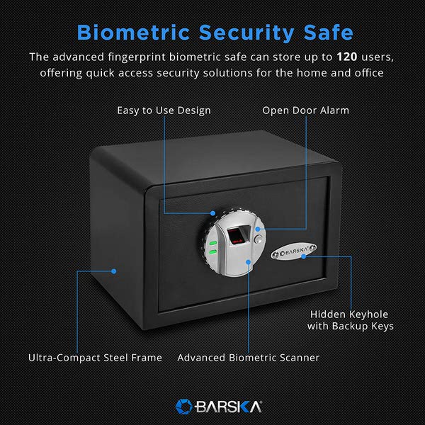 Barska AX11620 Biometric Security Safe features information