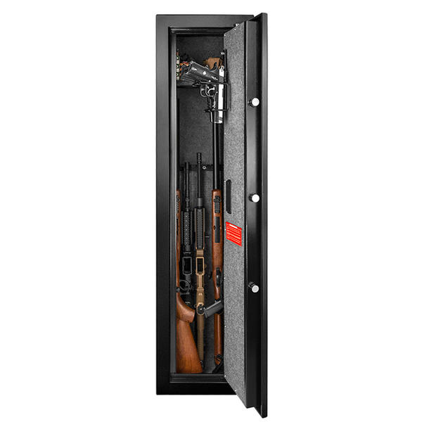 Barska AX11898 Tall Biometric Rifle Safe open items inside