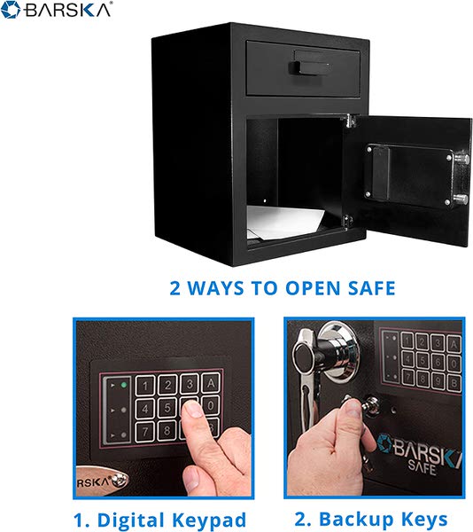 Barska AX11930 Keypad Depository Safe how to open safe