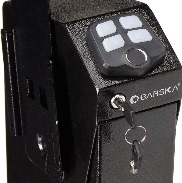 Barska AX13092 Pistol Keypad Biometric Safe keypad and keys