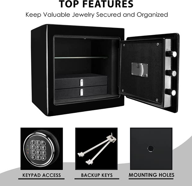 Barska AX13106 Black Jewelry Safe V2 features