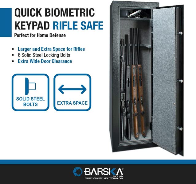 Barska AX13646 Biometric Keypad Rifle Safe features