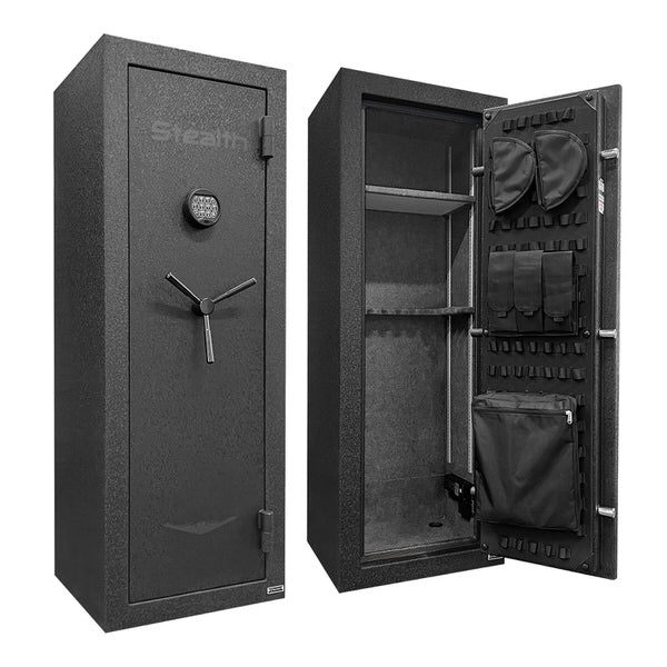Stealth EGS14 Essential Gun Safe open and closed view