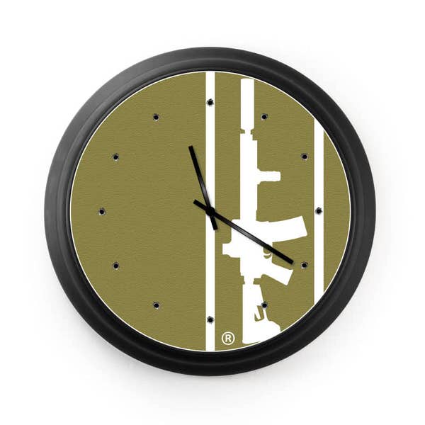 Tactical Walls Inserts   Wall Clock rifle canvas