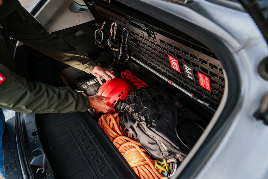 V Line Tactical Weapons XD Safe open gear inside trunk