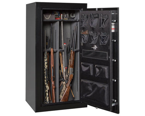 winchester gun safe interior layout stocked with door open